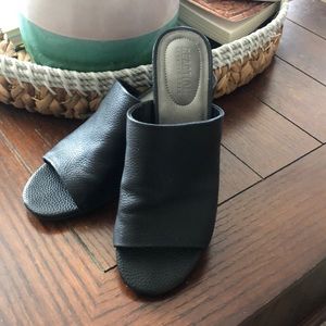 Black Pebble Leather Mules - Kennth Coke Reaction